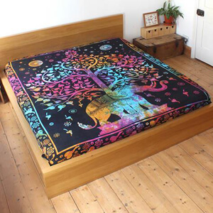 Elephant tree tie dye bedspread