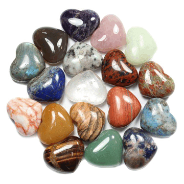 Amethyst and rose quartz tumbled stones