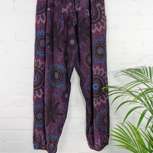 Gringo purple sunflower print genie pants