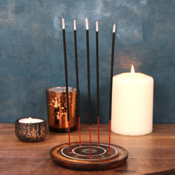 wooden incense stick holder and incense sticks